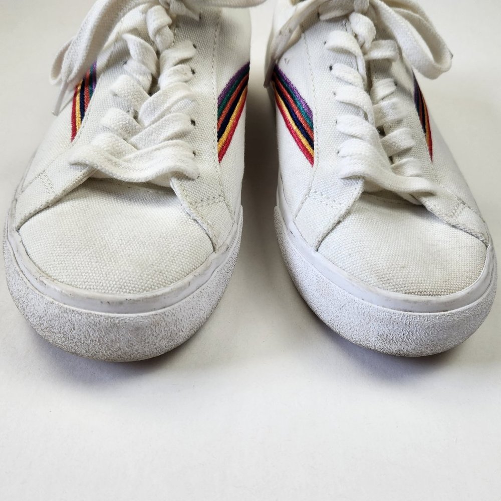 Madewell Women's Sidewalk Low-Top Sneakers in Rainbow Embroidered Canvas sz 6.5 - Picture 6 of 10